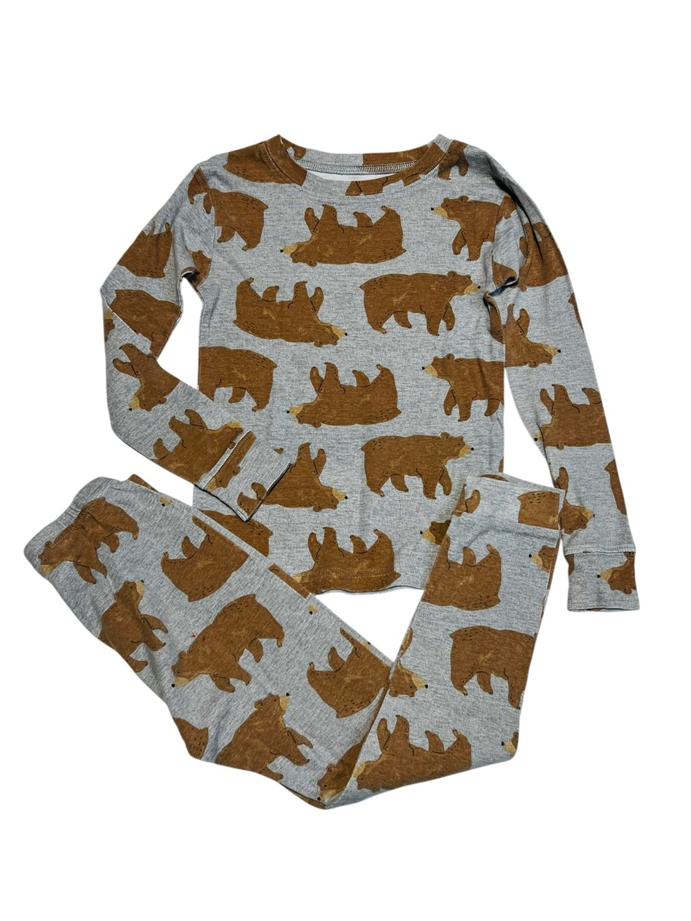 Carter's‎ Gray & Brown Bear Print Kids Pajama Set boys 5Y